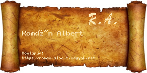 Román Albert névjegykártya