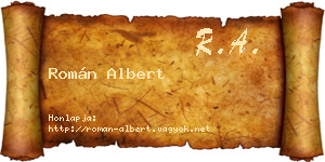 Román Albert névjegykártya