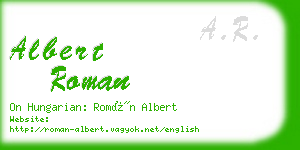 albert roman business card